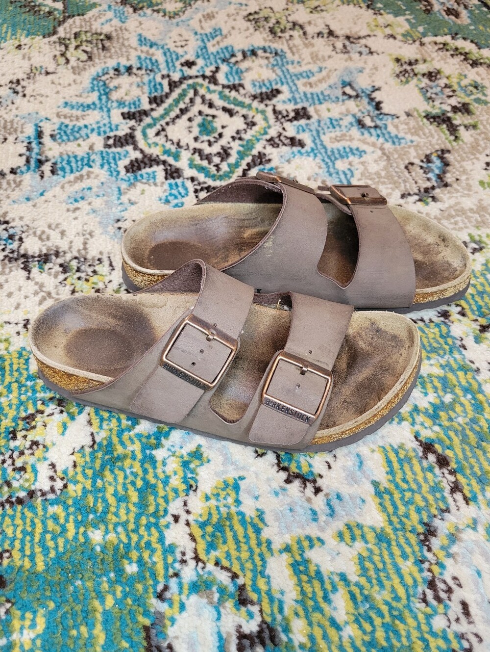 Birkenstock Arizona Leather Two-Strap Slip On Comfort Sandals, Size EU 38 US 8